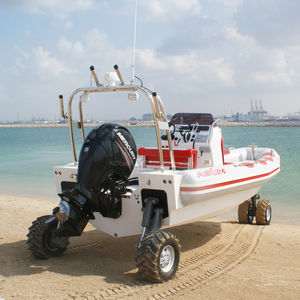 amphibious inflatable boat / outboard / rigid / center console