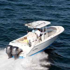 center console monohull boat / sport-fishing / with T-top