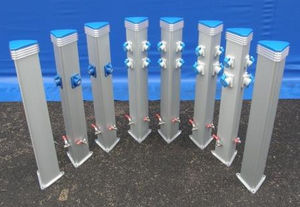 electrical distribution pedestal / water supply / with built-in light / for docks