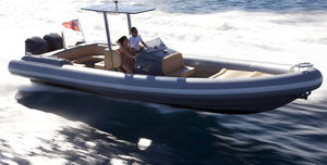 center console inflatable boat / semi-rigid / yacht tender / with T-top