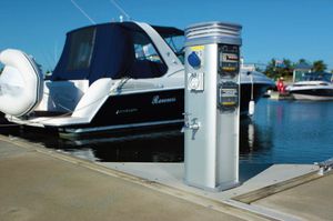 electrical distribution pedestal / water supply / with built-in light / for docks
