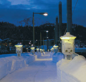 electrical distribution pedestal / with built-in light / for docks / with meter
