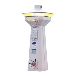 pedestal with built-in light / electrical distribution / for docks / LED