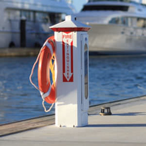 fire pedestal / with built-in light / for docks