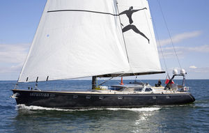 cruising sailing yacht / aluminum / deck saloon / twin steering wheels