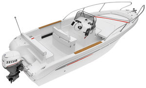 outboard center console boat / 7-person max. / sundeck
