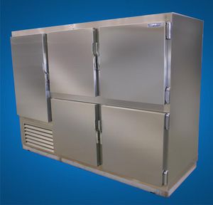 ship freezer / upright / stainless steel