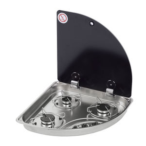gas stove / for boats / three-burner / built-in