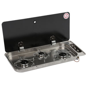 gas stove / for boats / three-burner / built-in