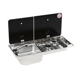 gas stove / for boats / two-burner / built-in