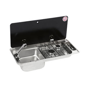 gas stove / for boats / two-burner / built-in
