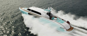 cruising super-yacht / hard-top / carbon / displacement