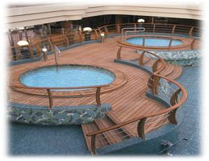 ship floor covering / teak / resin / for decks