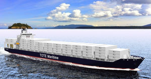 container ship cargo ship / LNG-powered