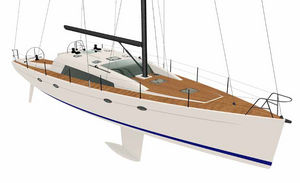 cruising sailing yacht / aluminum / deck saloon / twin steering wheels