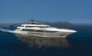 steel mega-yacht / with swimming pool
