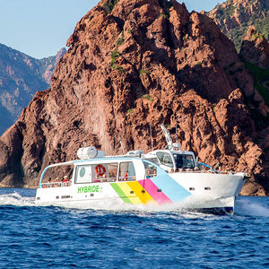 inboard passenger boat / diesel-electric hybrid / aluminum
