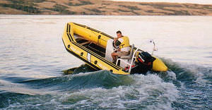 outboard inflatable boat / rigid / center console / 12-person max.