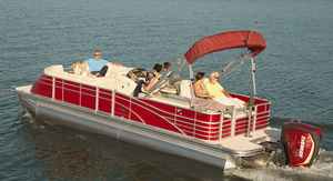 outboard pontoon boat / tri-tube