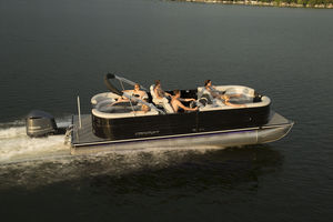 outboard pontoon boat / tri-tube / 14-person max.
