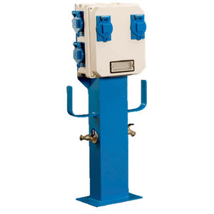electrical distribution pedestal / water supply / with built-in light / for docks