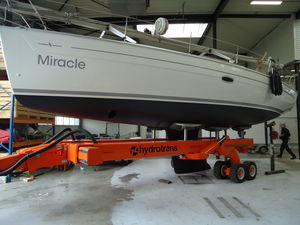 launching trailer / handling / for sailboats / hydraulic
