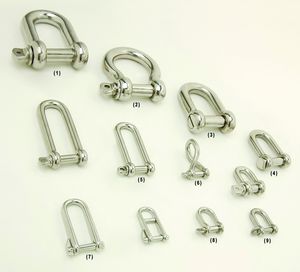 shackle for sailboats with captive pin / straight / forged / stainless steel