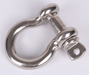 bow shackle for sailboats / with captive pin / forged / stainless steel