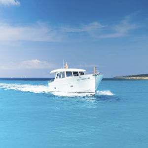 classic motor-yacht / lobster / with enclosed cockpit / displacement