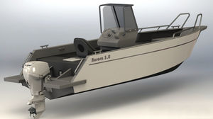 center console monohull boat / aluminum