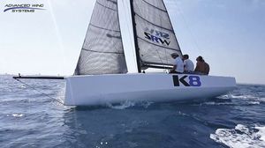 one-design sailboat / sport keelboat / open transom / semi rigid wing