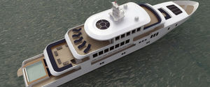 cruising mega-yacht / wheelhouse / steel / custom