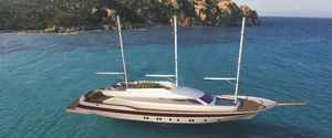 cruising sailing super-yacht / motorsailer / with enclosed cockpit