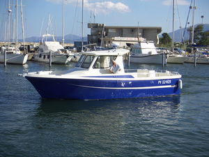 inboard walkaround / twin-engine / wheelhouse / sport-fishing