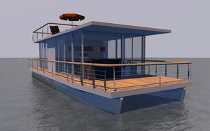 catamaran houseboat / inboard / 12-person max.