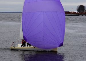 sport keelboat sailboat / open transom / lifting keel / with bowsprit