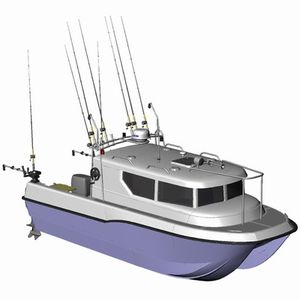 work boat / catamaran / outboard