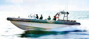 outboard multi-purpose work boat / rigid hull inflatable boat