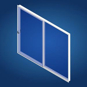 yacht door / sliding / with glass panel