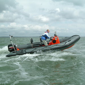 Outboard inflatable boat / inflatable tenders with jockey console / semi-rigid / rescue boats