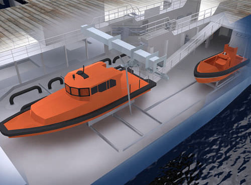 work-boat davit for ships (hydraulic) TSB-4500 Vestdavit