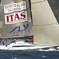 cruiser-racer sailboat / open transom / with bow-sprit / serial - 48R