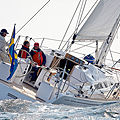 cruiser sailboat / deck saloon / twin steering wheel / teak deck - MAXI 1300
