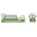 diesel generator set / for ships / common-rail - V32/44CR (6984 KW @ 720 RPM -> 11640 KW @ 750 RPM)