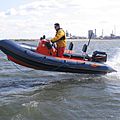 outboard inflatable boat / inflatable tenders with jockey console / semi-rigid / rescue boats - XS 460