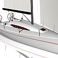 racing sailboat / open transom / with bow-sprit / with tiller steering - A35 R