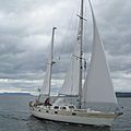 sailboat in-boom furling system - FURLED