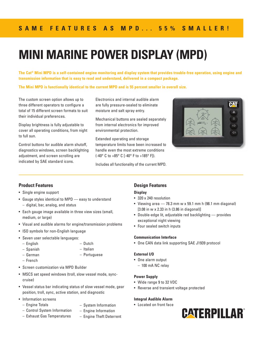 MINI MARINE POWER DISPLAY (MPD) - 1 / 2 Pages