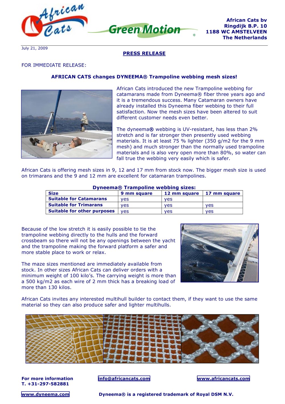 Dyneema Webbing PR - African Cats