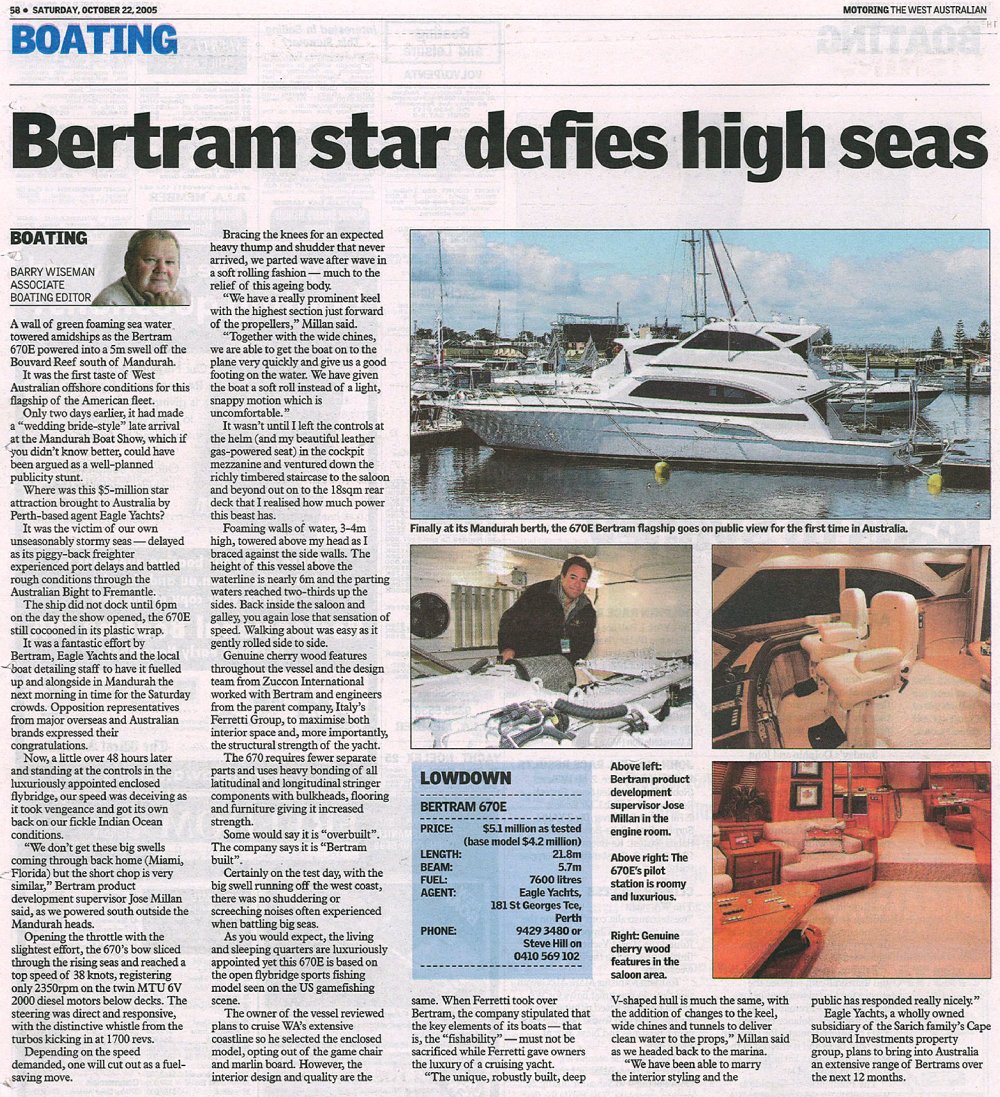 Bertram Defies High Seas - Bertram